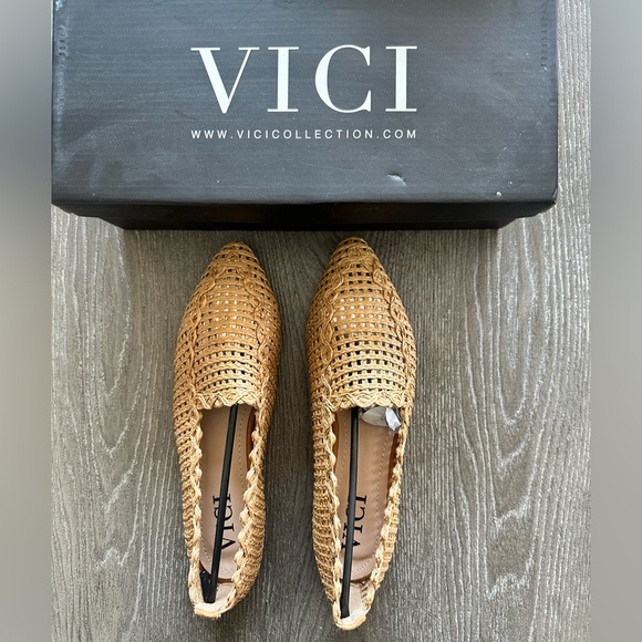 RONNY WOVEN POINTED FLATS - CARAMEL - Picture 3 of 5